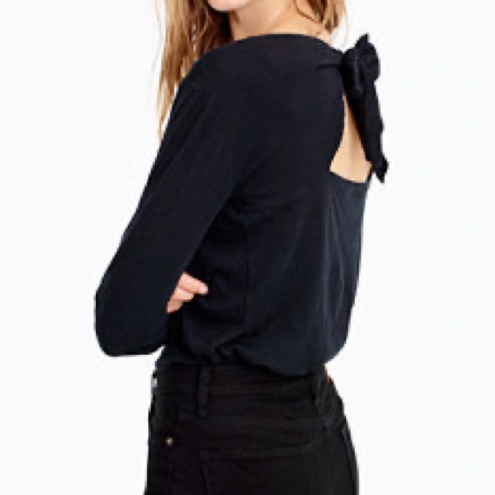 J.Crew Tie-Back Shirt Black XS